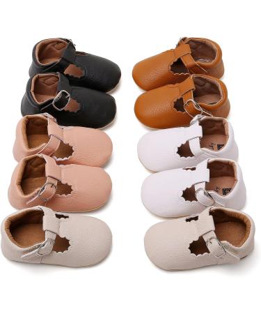 RVROVIC Baby Girl Moccasins Princess Mary Jane Flat Dress Shoes | Soft Sole Crib Toddler Shoes 6-12 Months - White - Buy Online on GoSupps.com