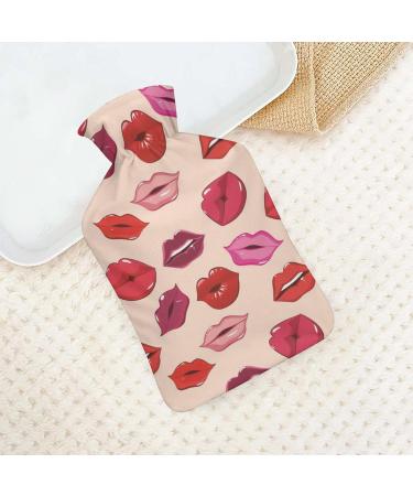 Woman Lips Hot Water Bottle with Plush Cover | Hand Warmer for Adults & Children | 26.5x15.3cm | International Shipping - Buy Online on GoSupps.com