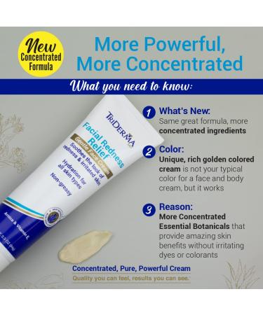 TriDerma Facial Redness Relief Gentle Face Cream - 3.3 oz (Pack of 1) - Buy Online on GoSupps.com