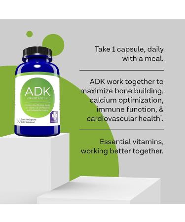 MD.LIFE ADK Vitamin Supplement - High Potency Vitamin D3 K2 A Complex for Bone and Heart Health - 90 Capsules - Buy Online on GoSupps.com