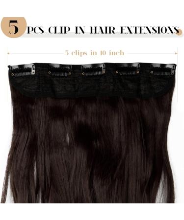 S-noilite 24 Curly Wavy Clip in Hair Extensions, Medium Brown - Half Full Head 5 Clips - 60cm - Buy Online on GoSupps.com