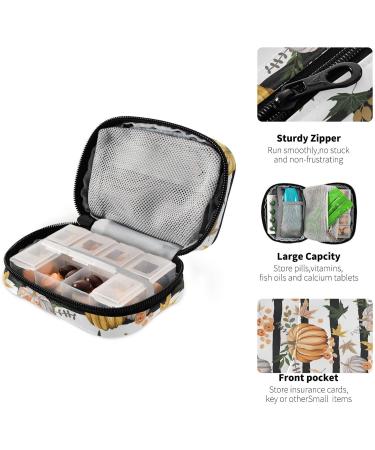 Pumpkins Thanksgiving Day Fall Pill Organizer | 7-Day Large Medicine Box for Vitamins & Supplements | Travel Gifts - LTT-036 - Buy Online on GoSupps.com