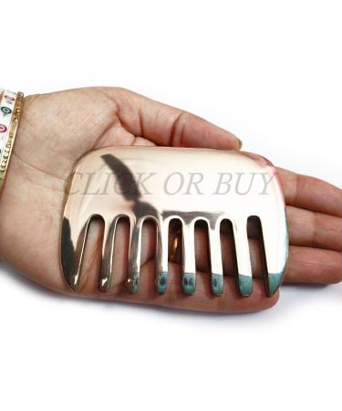 Livronic Bronze Kansa Gua SHA Massage tool - travel size Kansa Kamm Tendons Massage Schaben Tool Muscle Pain Relief Myofascial Stress Release and breaking scar tissue (2 in 1)