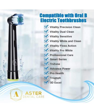 Toothbrush Replacement Heads - 8 Pack Compatible with Oral B & Braun | Black Brush Heads for Optimal Oral Care - Buy Online on GoSupps.com