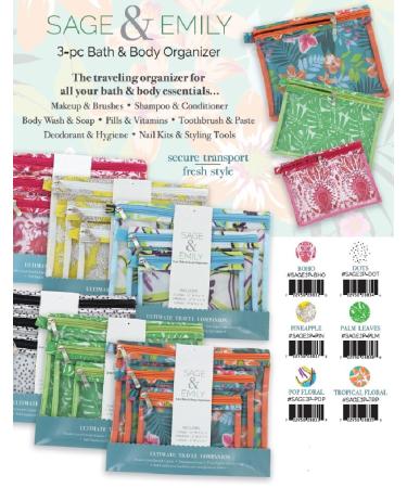 Sage & Emily 3-Piece Bath & Body Organizer - Ultimate Travel Companion in Pineapple | Shop Internationally - Buy Online on GoSupps.com