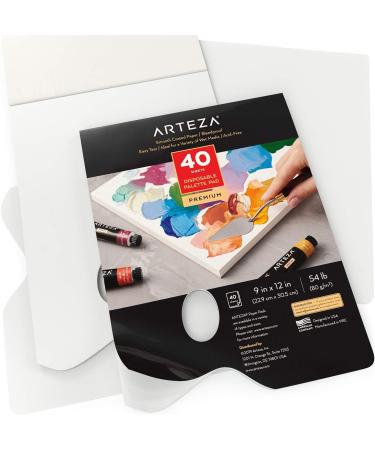Arteza Disposable Palette Paper Pad 9x12 Inch - Pack of 2, 80 White Sheets - 54 lb, Glue-Bound, Bleed-Proof Paint Palette for Oil, Acrylics, Watercolors & Gouache - Buy Online on GoSupps.com