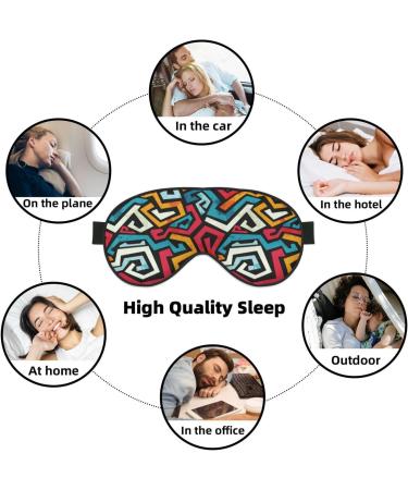 Geometry Print Sleep Eye Mask - Soft Blindfold with Elastic Strap for Travel & Night Sleep - Buy Online on GoSupps.com