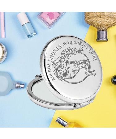 Elephant Inspired Pocket Mirror - Strength Reminder Gift for Women, Girls, and Teens - Elephant Lover Compact Mirror (Elephant Mirror-S) - Buy Online on GoSupps.com