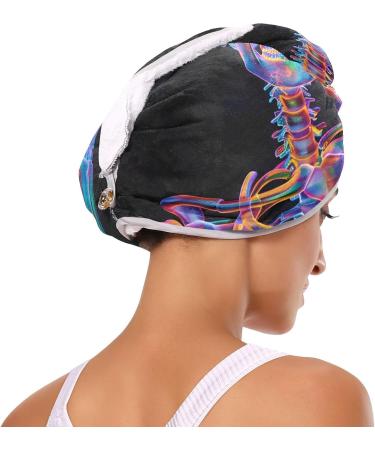 Skull Wave Hand Hair Towel 2 Pack - Super Absorbent Quick Dry Hair Turbans for Women & Girls - Buy Online on GoSupps.com