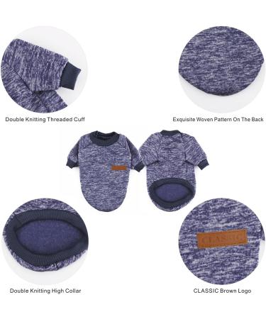 Shop Mosucoirl Pets Cat & Dog Winter Sweater - Comfortable Fleece Costume for Small & Medium Dogs - Navy Blue - Buy Online on GoSupps.com