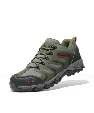 Nortiv 8 men hiking shoes trekking shoes outdoor shoes waterproof hiking shoes climbing shoes mountaineering climbing hiking shoes 43 EU army green black orange