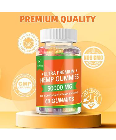 2 Pack Hemp Gummies for Relief: Calm & Rest - High Potency Natural Hemp Oil Infused Fruity Edibles - 120 Gummies, 60 Count Per Pack - Buy Online on GoSupps.com