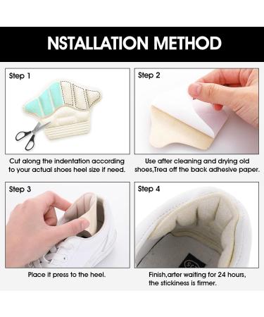 Sibba Heel Grips - 2 Pairs of Self-Adhesive Heel Cushions for Large Shoes | Comfortable Shoe Fillers in Skin Color & Black | Improve Fit & Comfort - Buy Online on GoSupps.com