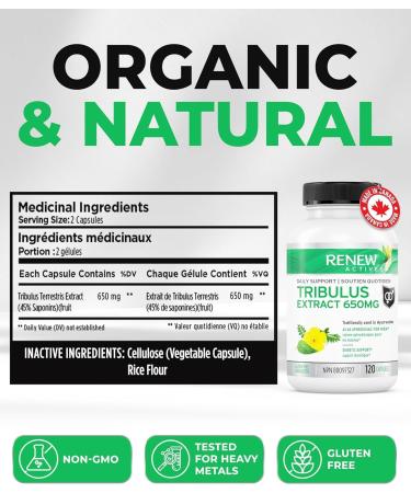 Renew Actives Tribulus Terrestris Supplement Natural Ayurvedic Aphrodisiac for Men s Vitality Energy and Overall Well-Being Promotes Hormonal Balance and Good Health 60 Capsules (2packs) 120 count (Pack of 2) - Buy Online on GoSupps.com