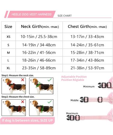 Adjustable No-Pull Heele Dog Harness for Large Dogs - Reflective & Breathable Light Pink - XL (53-97cm) - Buy Online on GoSupps.com