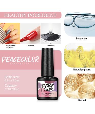 20Pcs Gel Nail Polish Kit - Summer Holiday Colors - Soak Off UV LED Gel Nail Polish Set - Nail Art Starter Kit with Gift Box - by PEACECOLOR - Buy Online on GoSupps.com