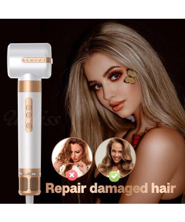 ZCVTBYE 7-in-1 Air Styling System - High-Speed 110 000 RPM Blow Dryer Hot Air Brush Curling Wand & Volumizer (White) - Perfect for Salon Quality Hair at Home - Buy Online on GoSupps.com
