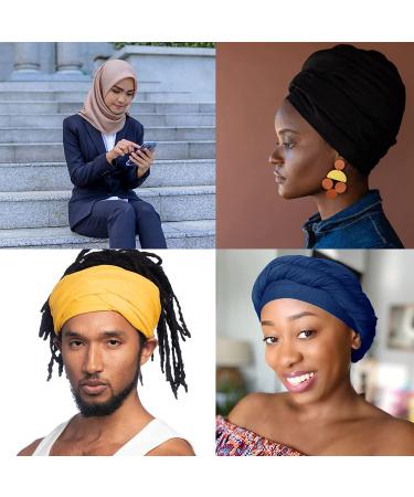 6-Piece Stretch Head Wrap Hair Scarf Set for Black Women - Soft, Breathable Turban Knit Headwraps in Solid Colors - Buy Online on GoSupps.com