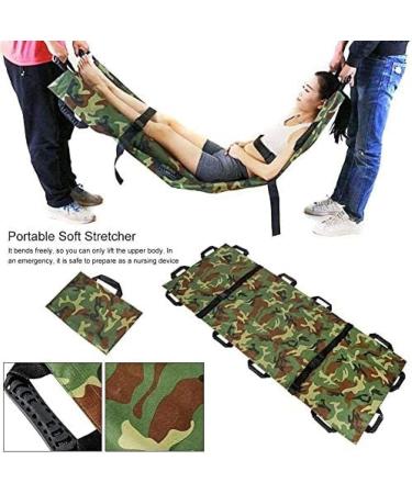 Portable First Aid Soft Stretcher Household Thickened Canvas Soft 12 Handles Stretcher with Handbag 822 Camouflage - Buy Online on GoSupps.com