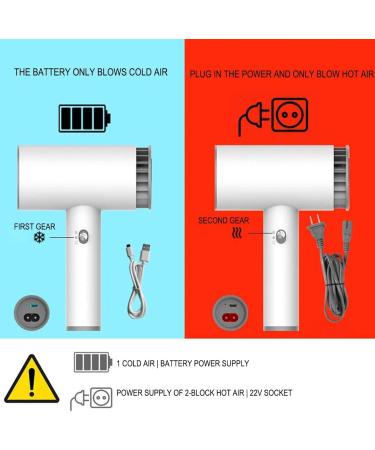 Cordless Hair Dryer Cold Wind Art Painting Project Dryer USB 2000mAh Rechargeable Cordless Cold Fan Professional Hair Dryers for Art Examination Oil Painting Quick-Drying - Buy Online on GoSupps.com