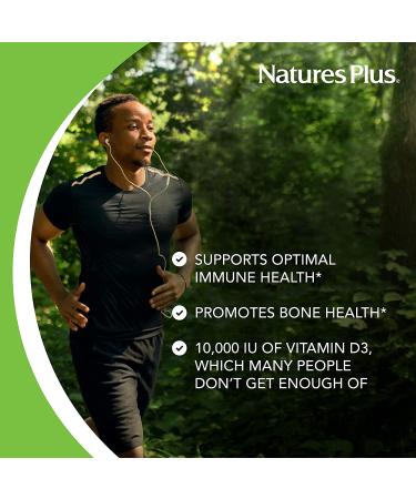 Nature's Plus Max Potency Vitamin D3 10,000 IU - 60 Softgels for Optimal Health - Buy Online on GoSupps.com