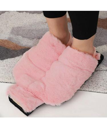 Kisbeibi heated foot warmer-hot water bottle-2 l soft plush-foot heat bottle footmack cozy feet heated slippers footheet pillows for cold feet in winter rose