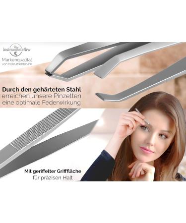 Professional Hair Plucking Tweezers Set - 3 Straight & 1 Slanted Stainless Steel | Precision Beauty Tools for Flawless Grooming - Buy Online on GoSupps.com