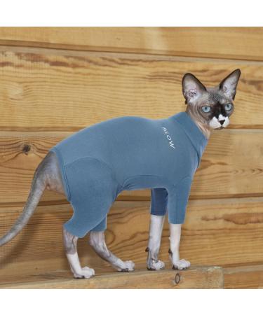 XXL Blue Sphynx Cat Sweater - Warm Turtleneck Jumper Costume Coat for Hairless Cats & Kittens - Buy Online on GoSupps.com