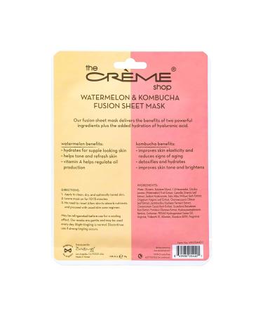 Cr me Shop Watermelon & Kombucha Face Mask - Korean Facial Skincare - Hydrating & Anti-Aging - 5 Sheet Set - Buy Online on GoSupps.com