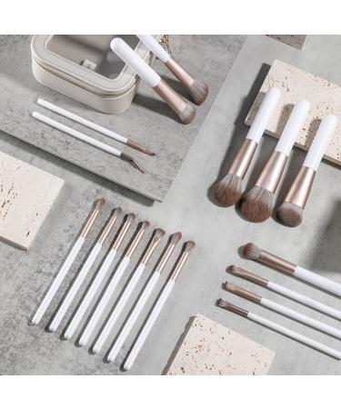 GUIJIALY 18Piece Pearlescent White Makeup Tools Super Soft Hair Makeup Brushes Eyeshadow Brush Set - Buy Online on GoSupps.com