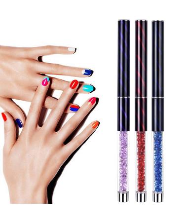 Ycyan 3Pcs Oval Gel Nail Brush Set - Rhinestone Handle Nail Art Tools for Polygel & UV Builder Gel Nails - Sizes 6/8/10 - Buy Online on GoSupps.com