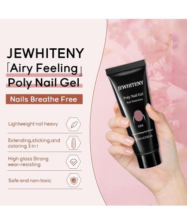 JEWHITENY 14 Colors Poly Extension Gel Nail Kit with SUN1 Lamp - All In One Poly Gel Starter Kit for Manicure Salon - Buy Online on GoSupps.com