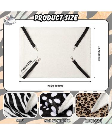 3 Pcs Reversible Pet Hammock for Small Animals - Soft Plush Bed with Dot, Zebra, and Leopard Print - Ideal for Cats, Dogs, Guinea Pigs, Ferrets, and more - Buy Online on GoSupps.com