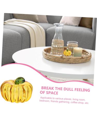 LIFKICH Simulation Glass Pumpkin Glass Crystal Pumpkin Crafts Desktop Home Decoration Photo Props 2pcs (yellow) Halloween Home Decor s Yellow Decor Party Favors Household Products Counter - Buy Online on GoSupps.com