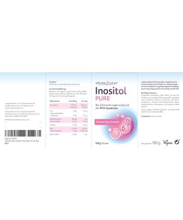 Effective Nature Inositol Pure 180g - Myo-Inositol 4000mg/Day for PCO Syndrome & Cyclical Disorders - 45 Days Supply - Buy Online on GoSupps.com