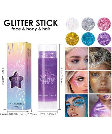  Clawrex Glitter pen set for face lips hair nails holographic glitter gel for festivals (silver) - Buy Online on GoSupps.com