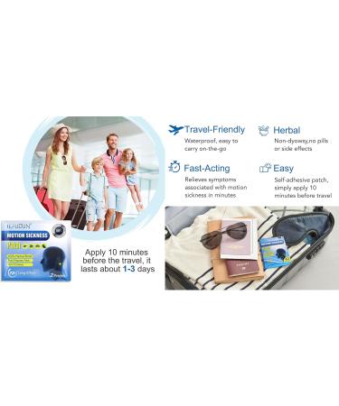 JUDEWY Motion Sickness Patches - 40 Pack | Waterproof Anti Nausea Seasickness Relief for Cruise/Airplane/Train/Bus | Easy-to-Use Behind The Ears Patches - Buy Online on GoSupps.com