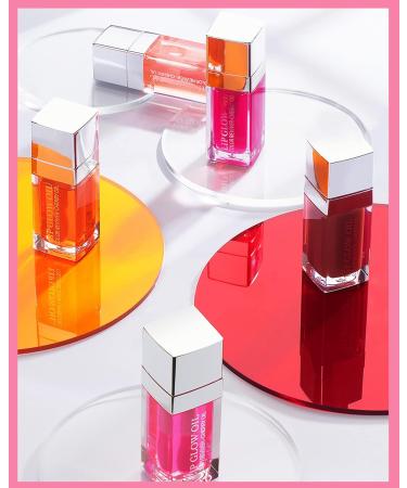 Plumping Lip Glow Oil Hydrating Tinted Lip Oil Gloss Transparent Toot Lip Oil Long Lasting Lip Balm Moisturizing Glow Oil Fresh Texture Glitter Shine Primer Lip Tint Lip Care Product (015 Cherry) #015 Cherry - Buy Online on GoSupps.com