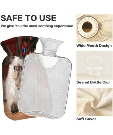 Cute Persian Kitten Hot Water Bottle | 2L Fleece Cover for Hot & Cold Compresses | International Shipping Available - Buy Online on GoSupps.com