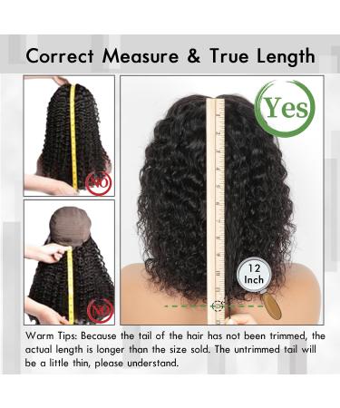 Shop 5x5 HD Lace Glueless Short Bob Wig | Pre-Plucked 12 Inch Remy Human Hair | Deep Wave Natural Black Wigs for Women - Buy Online on GoSupps.com