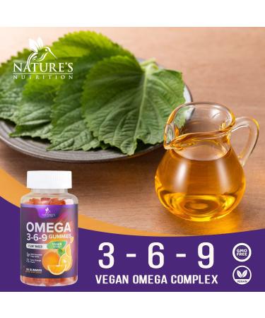 Omega 3 6 9 Vegan Gummies - Triple Strength Heart & Brain Support Supplement - Non-GMO Orange Flavor - 60 Count - Buy Online on GoSupps.com