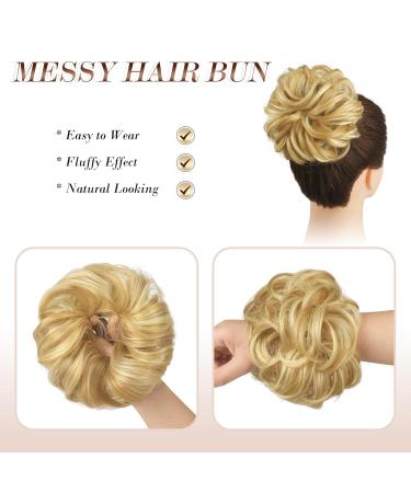 Fine Hair Part with Rubber Band - Large Dutt Hair Tie & Extensions for Women & Girls - Strawberry Blonde & Bleach Blonde - 55g - Buy Online on GoSupps.com