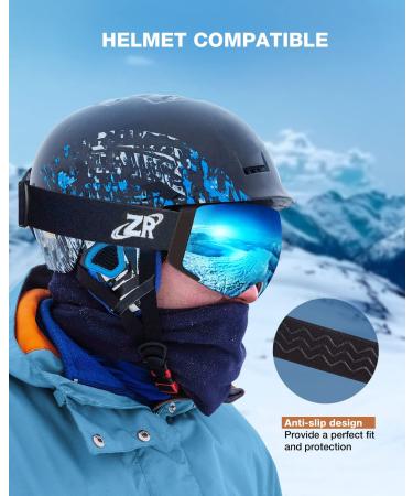 ZIONOR X4 Ski Goggles - Magnetic Lens - Snowboard Goggles for Men Women - Blue Frame - VLT 13.67 - Buy Online on GoSupps.com