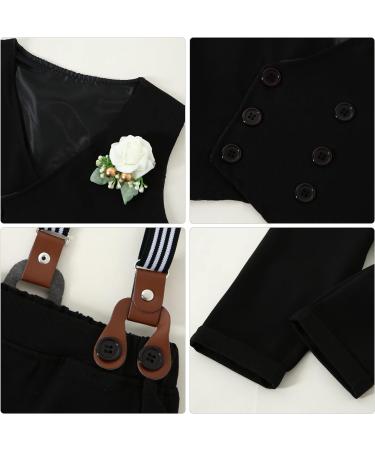 ZOEREA Baby Boy Gentleman Tuxedo Outfit Set | Formal Wedding Attire 2-3 Years Black - Buy Online on GoSupps.com
