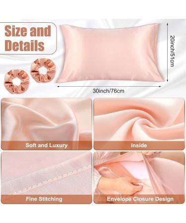 Silk Cap, Pillowcase, Bonnet, Wrap, Scrunchies, Hair Ties Set - Rose Gold Pink | For Women & Girls - Buy Online on GoSupps.com
