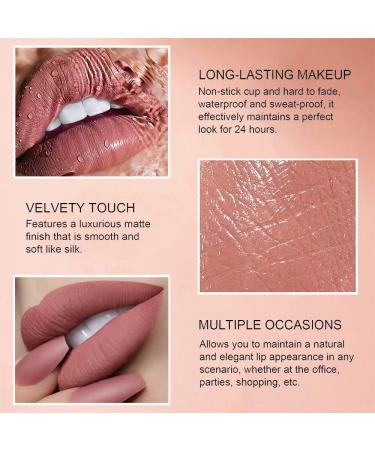 Charm Kiss Lip Liner and Lipstick Set - Long-Lasting Matte Makeup Kit (10 Shades) - Buy Online on GoSupps.com