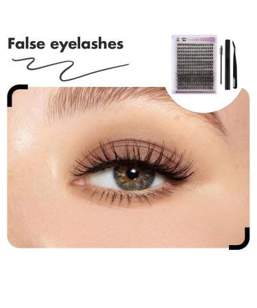 FRCOLOR DIY Eyelash Kits - Individual Lash Clusters & Tools | Curved Tweezers Glue Remover & Brush for Self Application - Buy Online on GoSupps.com
