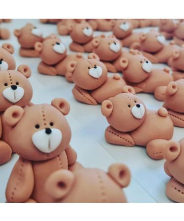 SugArt 3 Teddy Bears Cake Topper Party Decoration Fondant Edible Great for Kids Boy Girl first Birthday Christening Baby shower easy to Use. - Buy Online on GoSupps.com