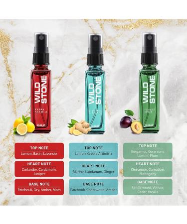 W'il.d S-tone Fragrance Gift Set with Ultra Sensual Forest Spice Red Hydra Energy Edge and Night Rider Perfume for Men Pack of 6 (8ml each) - Buy Online on GoSupps.com