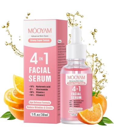 Vitamin C Face Serum Hydrating Facial Serum with Vitamin C Hyaluronic Acid Niacinamide Vitamin E Anti Aging Brightening Serum for Dark Spots Fine Lines & Wrinkles Facial Serum for All Skin 30ml